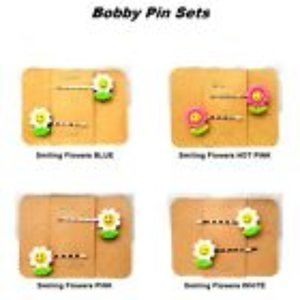 SMILING FLOWERS Handmade Bobby PIn Hair Clips - Set of 2 - You Choose Color SALE